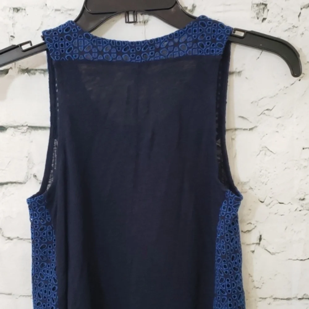 J Crew blue eyelet top